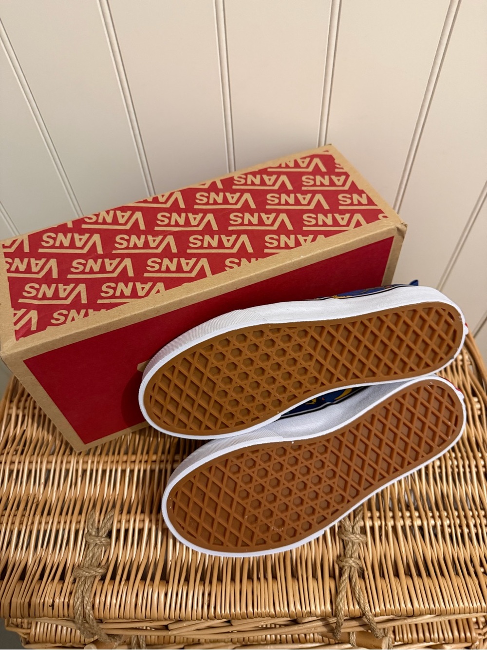 NWT | Vans Kids Authentic Slip-On - Navy Dinosaur Print - Picture 3 of 4